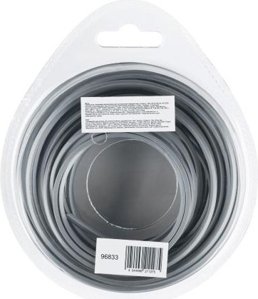 Леска триммерная Denzel ALUFLEX армированная алюминием квадратная, 2,0 мм х15 м. 96833 - изображение 3