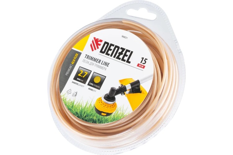 Леска триммерная Denzel ALUFLEX армированная алюминием круглая, 2,7 мм х 15 м. 96831 - изображение 2