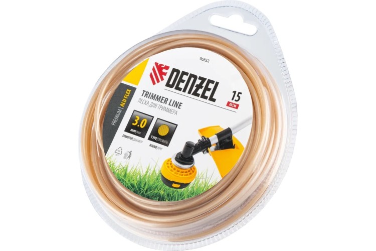 Леска триммерная Denzel ALUFLEX армированная алюминием круглая, 3,0 мм х15 м. 96832 - изображение 2