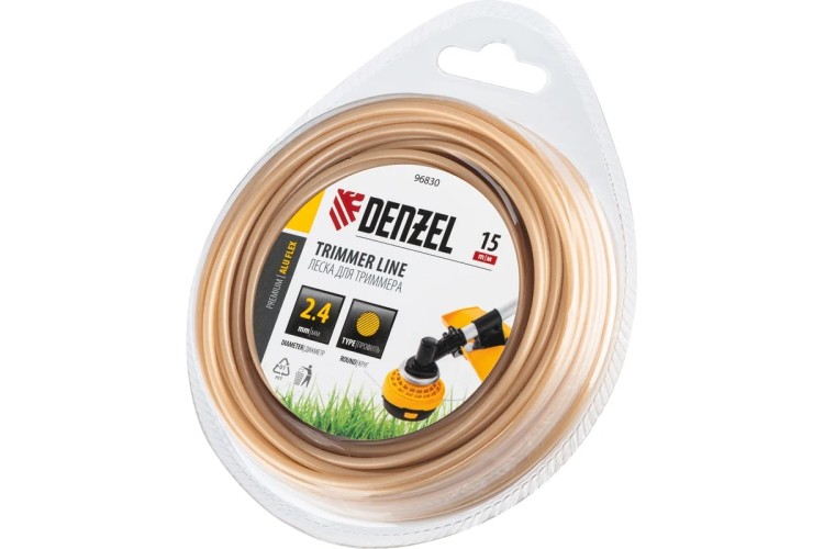 Леска триммерная Denzel ALUFLEX армированная алюминием круглая, 2,4 мм х 15 м. 96830 - изображение 2