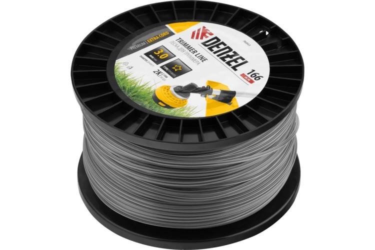 Леска триммерная Denzel EXTRA CORD двухкомпонентная звезда, 3,0 мм х 166 м. 96843 - изображение 2