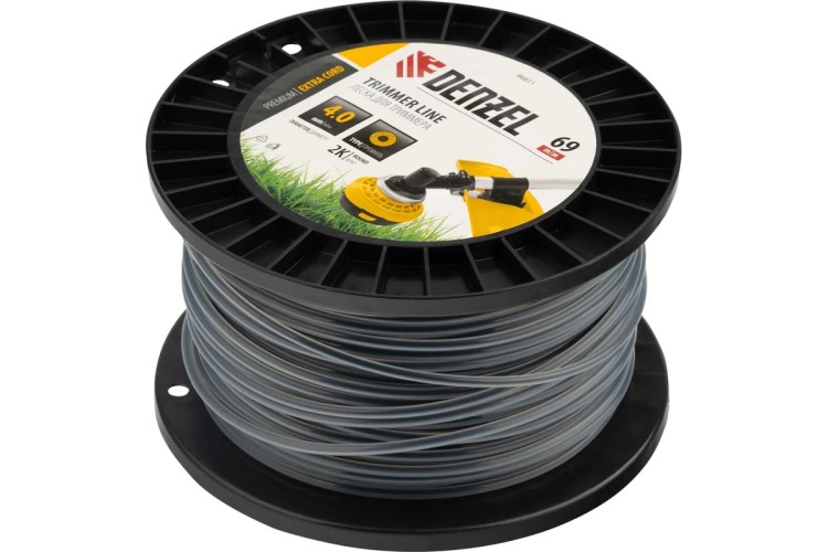 Леска триммерная Denzel EXTRA CORD двухкомпонентная круглая, 4,0 мм х 69 м. 96811 - изображение 2