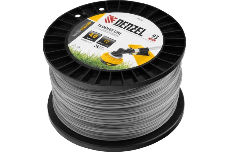 Леска триммерная Denzel EXTRA CORD двухкомпонентная звезда, 4,0 мм х 93 м. 96816 - изображение 2