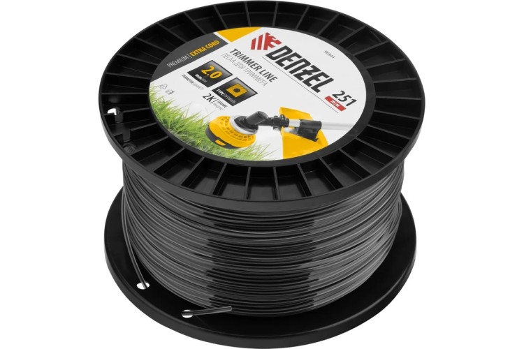 Леска триммерная Denzel EXTRA CORD двухкомпонентная квадрат, 2,0 мм х 251 м. 96844 - изображение 2