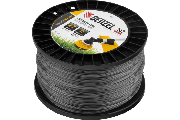 Леска триммерная Denzel EXTRA CORD двухкомпонентная звезда, 2,7 мм х 202 м. 96814 - изображение 2
