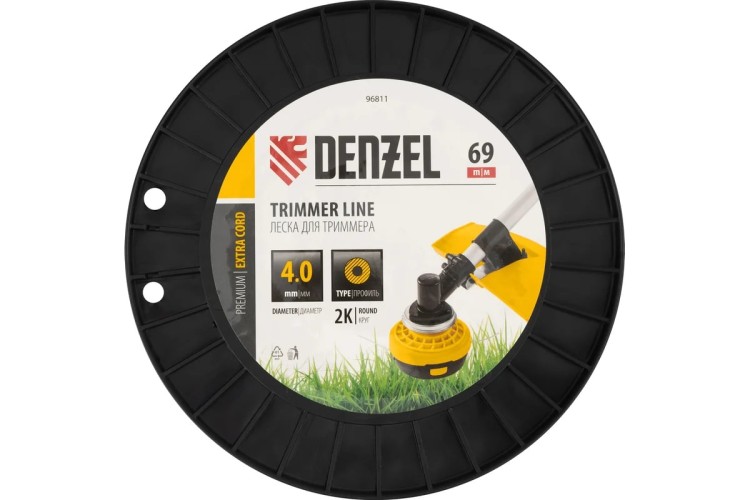 Леска триммерная Denzel EXTRA CORD двухкомпонентная круглая, 4,0 мм х 69 м. 96811 - изображение 3