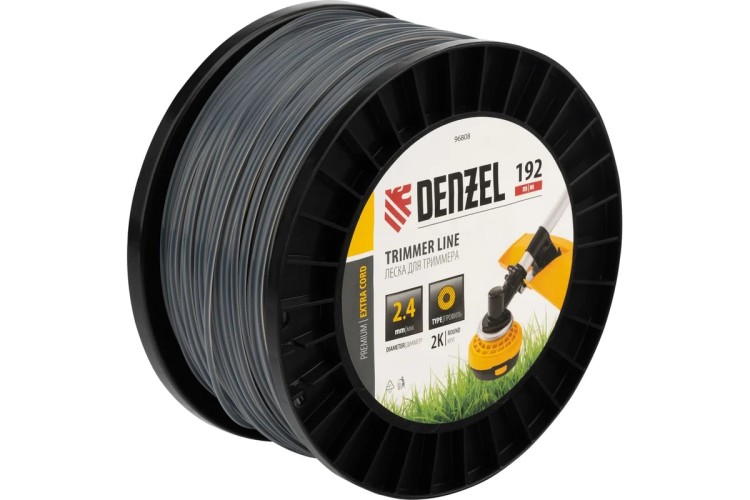 Леска триммерная Denzel EXTRA CORD двухкомпонентная круглая, 2,4 мм х 192 м. 96808