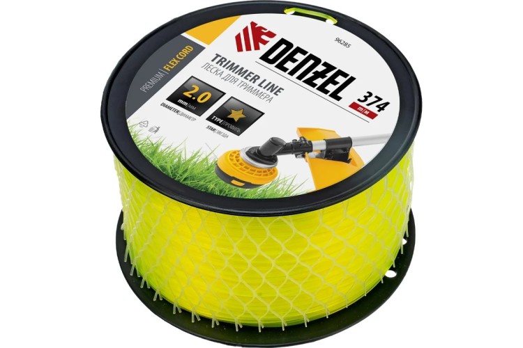 Леска триммерная Denzel FLEX CORD звезда, 2,0 мм х 374 м. 96285 - изображение 2