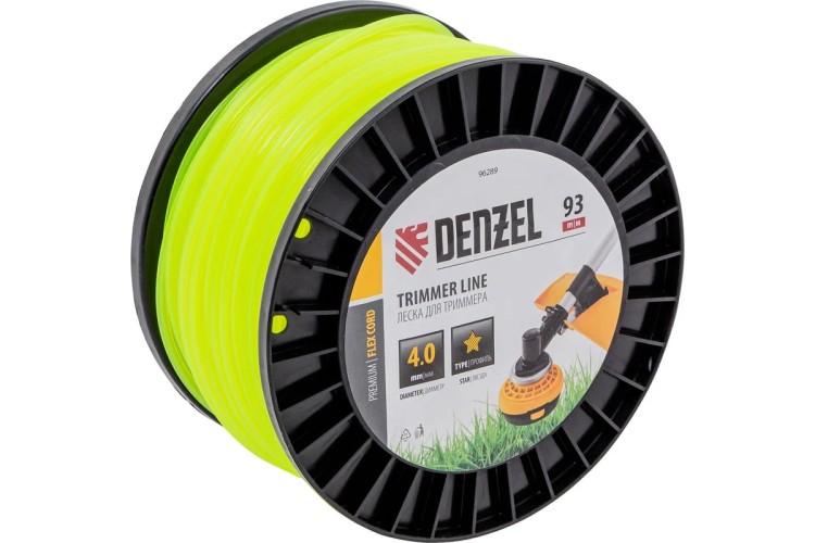 Леска триммерная Denzel FLEX CORD звезда, 4,0 мм х 93 м. 96289