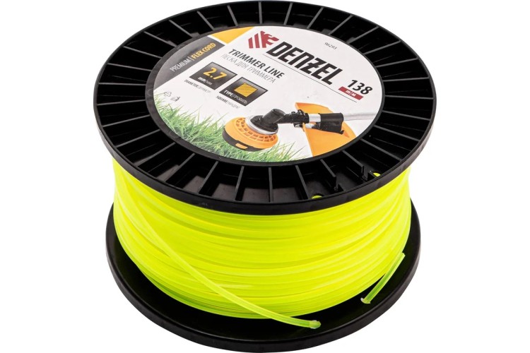 Леска триммерная Denzel FLEX CORD квадрат, 2,7 м х 138 м. 96293 - изображение 2