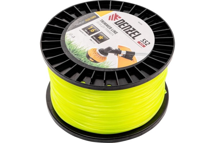 Леска триммерная Denzel FLEX CORD звезда, 1,6 мм х 552 м. 96284 - изображение 2
