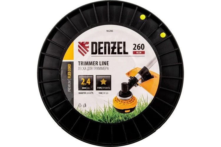 Леска триммерная Denzel FLEX CORD звезда, 2,4 мм х 260 м. 96286 - изображение 3