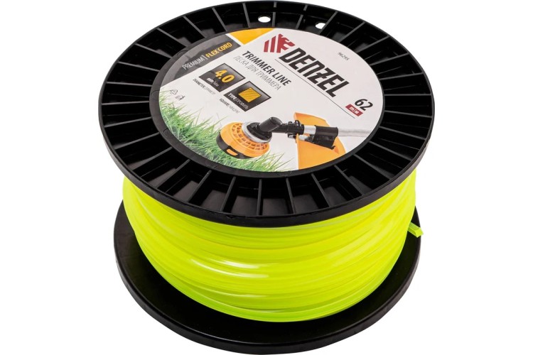 Леска триммерная Denzel FLEX CORD квадрат 4,0 мм х 62 м. 96295 - изображение 2