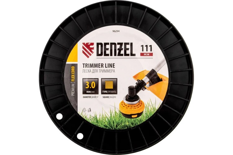 Леска триммерная Denzel FLEX CORD квадрат, 3,0 мм х 111 м. 96294 - изображение 3