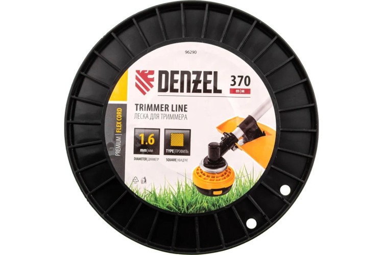 Леска триммерная Denzel FLEX CORD квадрат 1,6 мм х 370 м. 96290 - изображение 3