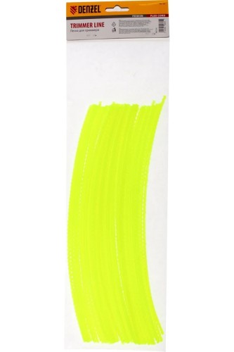 Леска триммерная Denzel FLEX CORD "зубчатый квадрат" нарезанная 3 ммх30 см 50 шт 96104