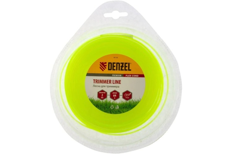 Леска триммерная Denzel FLEX CORD звезда 2 мм х 64 м. 96120