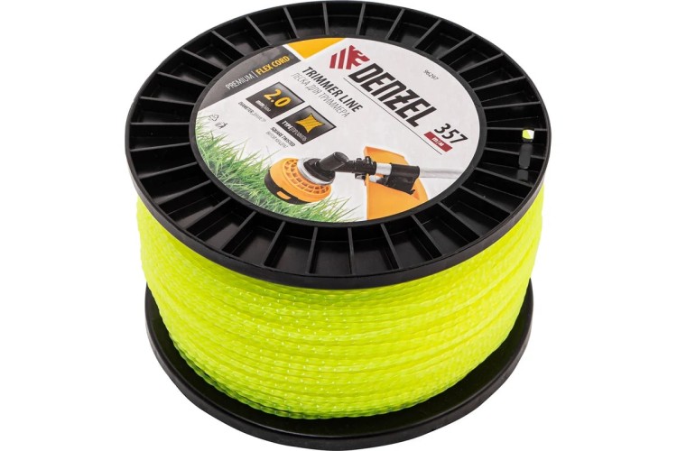 Леска триммерная Denzel FLEX CORD витой квадрат, 2,0 мм х 357 м. 96297 - изображение 2