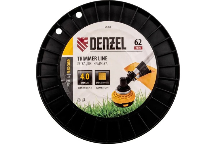 Леска триммерная Denzel FLEX CORD квадрат 4,0 мм х 62 м. 96295 - изображение 3