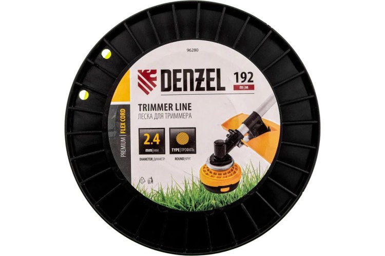 Леска триммерная Denzel FLEX CORD круглая, 2,4 мм х 192 м. 96280 - изображение 3
