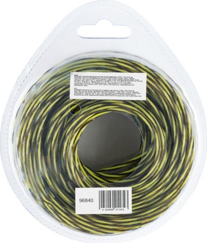 Леска триммерная Denzel SkyCutter двухкомпонентная витая квадратная, 2,0 мм х 15 м. 96840 - изображение 3