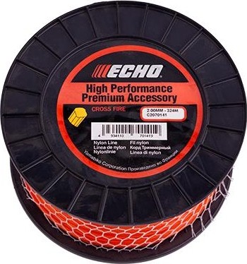 Леска триммерная ECHO 2,0мм/ 324м Cross Fire Line (крест) C2070141