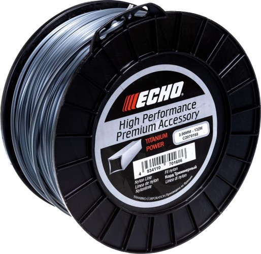 Леска триммерная ECHO C2070168 titanium power line 3,0мм*132м (квадрат)