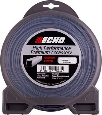 Леска триммерная ECHO Titanium power line 3,0мм 44м квадрат (C2070165) C2070165