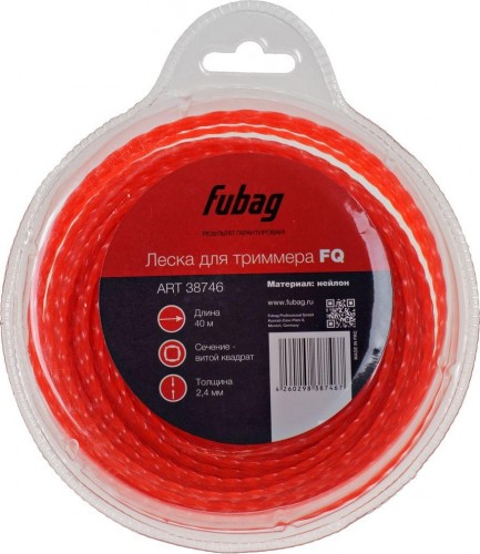 Леска триммерная FUBAG 38746 витой квадрат