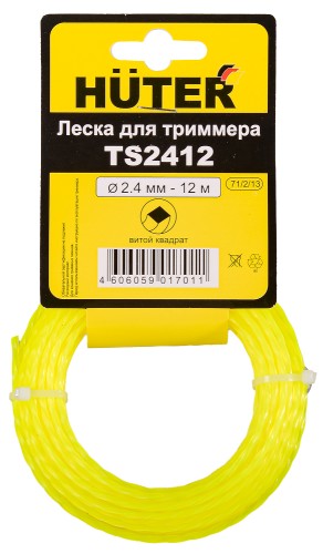 Леска триммерная HUTER TS2412 (витой квадрат) 71/2/13