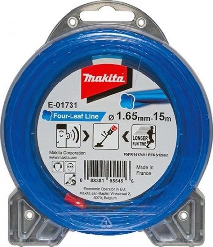 Леска триммерная MAKITA E-01731 спиральная "клевер", 1,65ммх15м