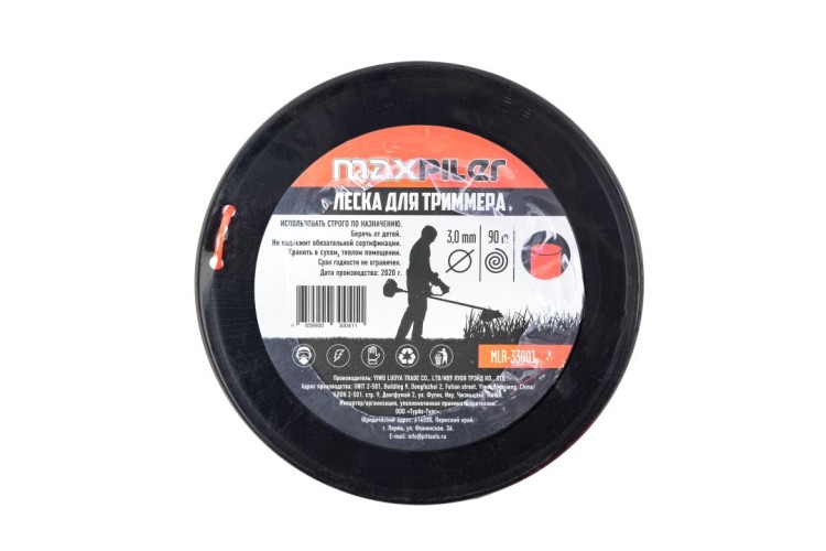 Леска триммерная MAXPILER MLR-33001 3.0мм*90м, круг