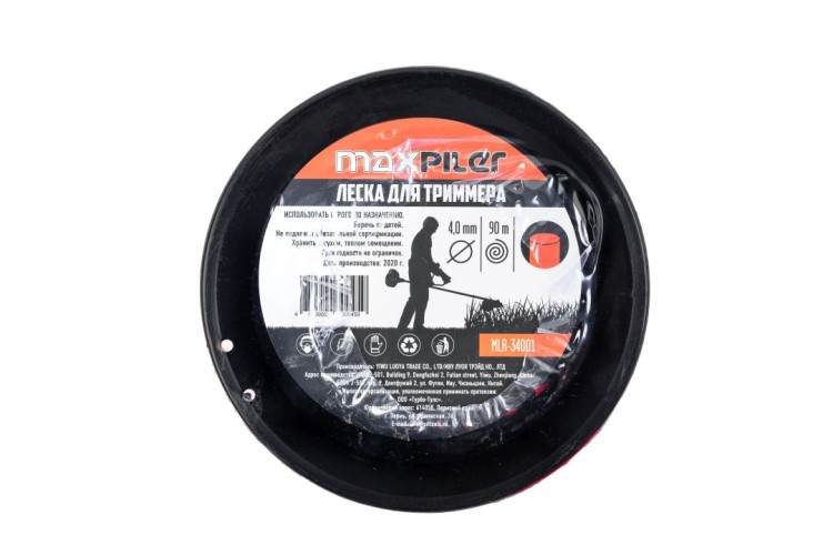 Леска триммерная MAXPILER MLR-34001 4.0мм*90м, круг