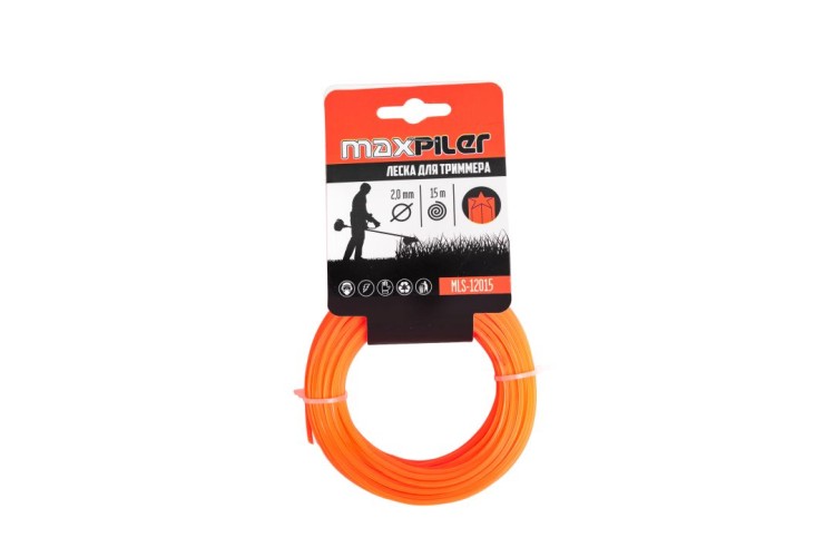 Леска триммерная MAXPILER MLS-12015 2.0мм*15м, звезда