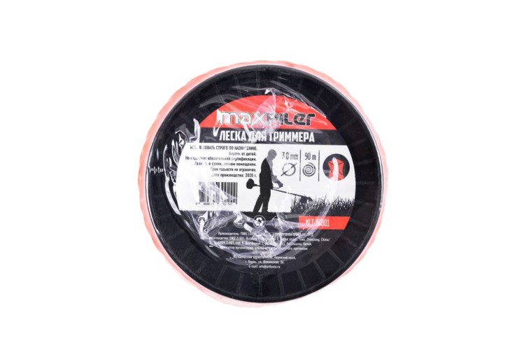 Леска триммерная MAXPILER MLT-33001 3.0мм*90м, квадрат крученый