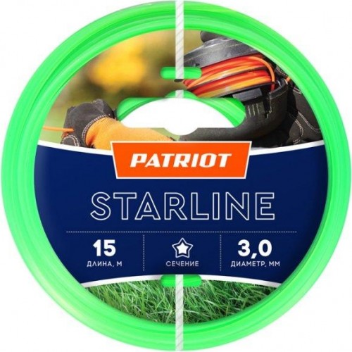 Леска триммерная PATRIOT 3,0 мм /15 м Starline  звезда 805201066