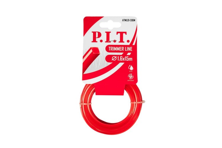 Леска триммерная P.I.T. ATML01-S16M квадрат 15 мx1,6 мм