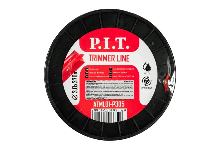 Леска триммерная P.I.T. MLS-33005N 3.0mm*5lb, звезда, бухта 368м - изображение 2