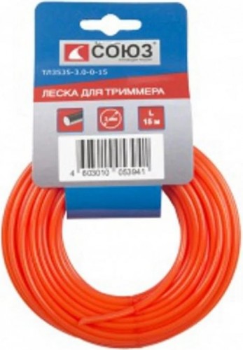Леска триммерная СОЮЗ ТЛР-3.0-0-15 d=3.0 мм, l=15 м, круг