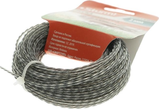 Леска триммерная Sturm 2.0 мм/15 м крученый квадрат металлизированная (GT3535-2.0-SA-15) GT3535-2.0-SA-15 - изображение 2