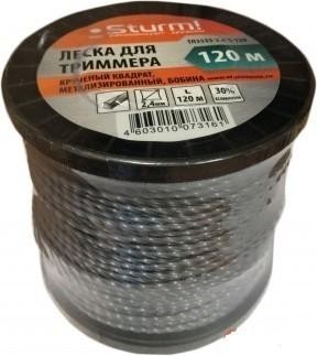 Леска триммерная Sturm 2.4 мм/120 м крученый квадрат металлизированная (ТЛ3535-2.4-S-120) ТЛ3535-2.4-S-120