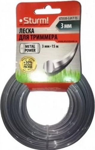 Леска триммерная Sturm 3.0 мм/15 м звезда металлизированная (GT3535-3.0-7-15) GT3535-3.0-7-15