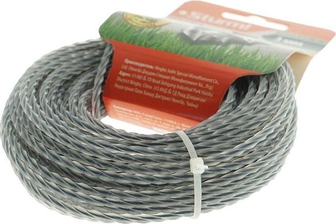 Леска триммерная Sturm BGT3535-3.0-SA-15 крученый квадрат армир. 3 мм/15 м