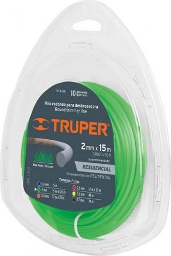 Леска триммерная TRUPER HTA-80 080-2.0MM X 15M, нейлон 17606