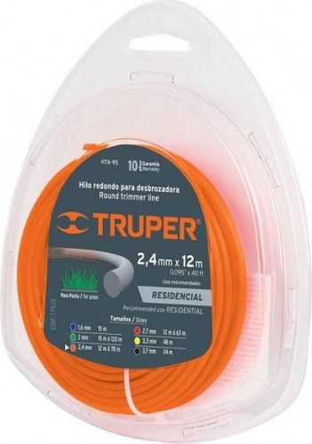 Леска триммерная TRUPER HTA-95 095-2.4MM X 12M, нейлон 17607