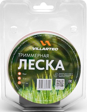 Леска триммерная VILLARTEC K0000002715 кр.сечения 2,7 мм*15 м, (блистер) - изображение 3