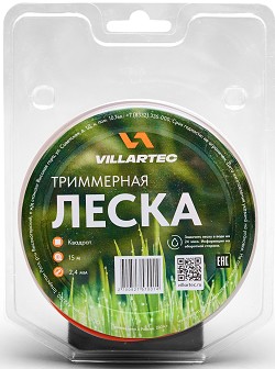Леска триммерная VILLARTEC KV000002415 кв.сечения 2,4 мм*15 м, (блистер) - изображение 3
