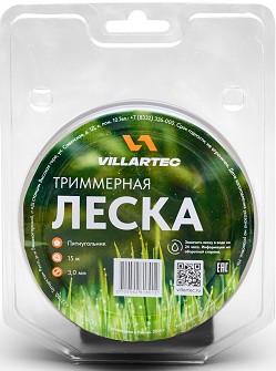Леска триммерная VILLARTEC Z0000003015 пятиуг.сечения 3,0 мм*15 м, (блистер) - изображение 3