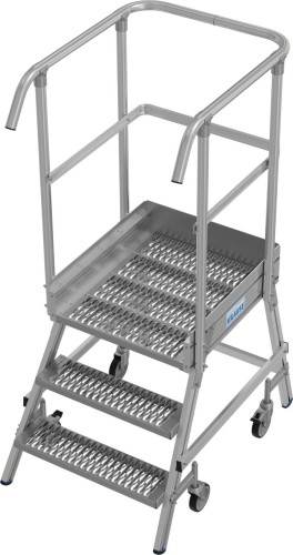 Лестница с платформой KRAUSE STABILO R13 3 перфорированных ступени, передвижная 821379