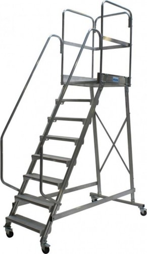 Лестница с платформой KRAUSE CORDA 8 ступеней, передвижная 820068